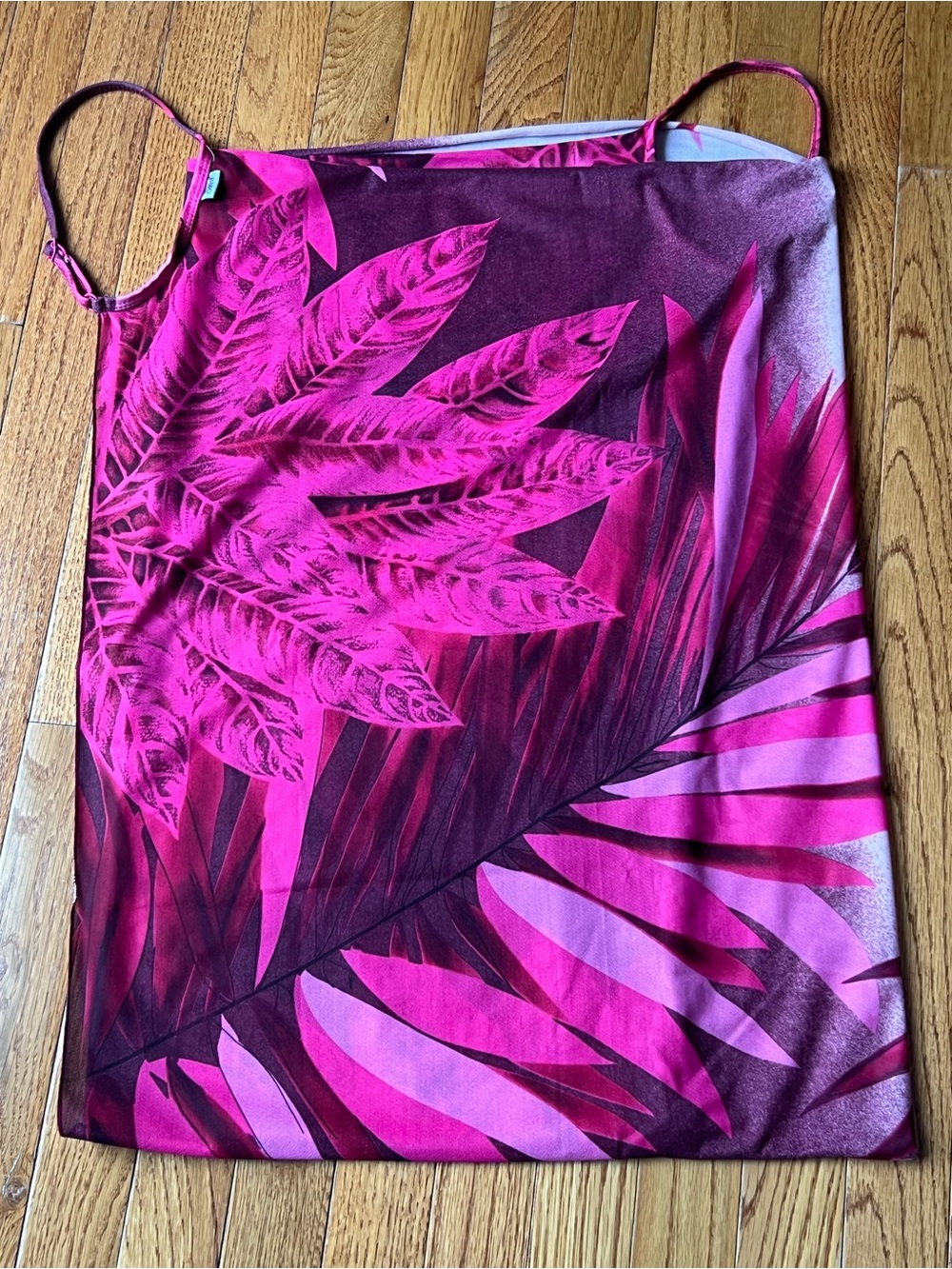 Women’s Magenta Tropical Print Swim Coverup Slip